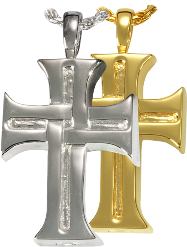 Mens Cross Creamtion Pendant - Men's Cross Cremation Jewelry - Sterling Silver (500x500), Png Download