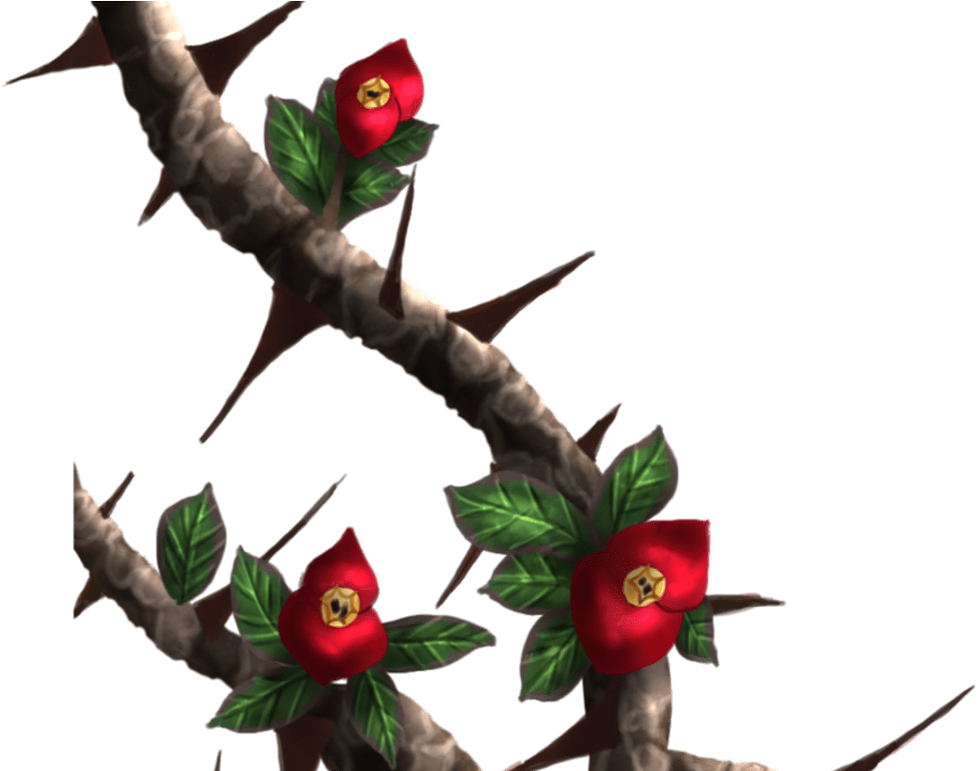 Thorn Vines Crown Of Thorns Painted By Dameodessastock - Rose Thorns Png (1368x855), Png Download
