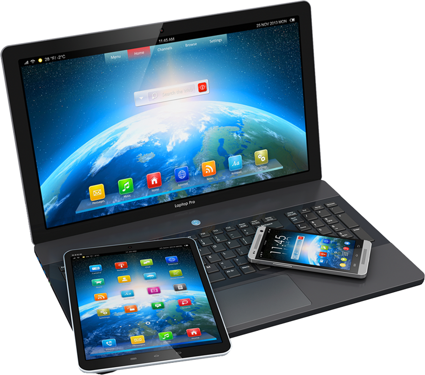 Improving Health In A Digital World - Computer Smartphone Internet (866x764), Png Download