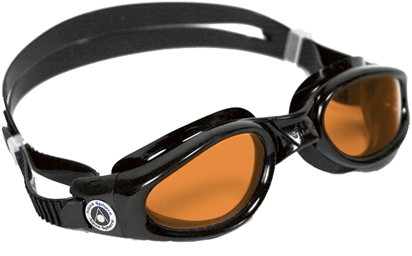Aqua Sphere Kaiman Swim Goggles - Aqua Sphere Kaiman Goggles Black/amber Lens (600x600), Png Download