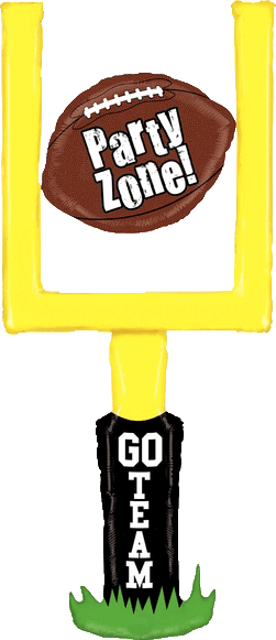 60" Jumbo Football Goal Post Balloon - 29" Party Zone! Football Shaped Balloon - Mylar Balloons (251x581), Png Download