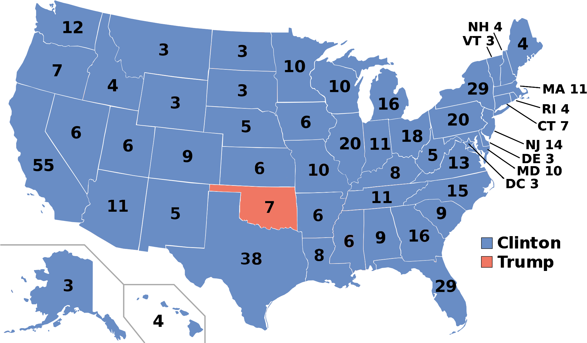 Blue Denotes States Won By Clinton/kaine, Red Denotes - Election Of 1936 (2000x1163), Png Download
