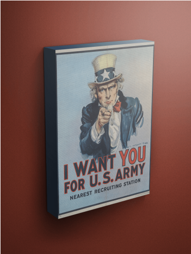 Poster Matte Poster Satin Poster Gloss Museum Wrap - Want You For Us Army (500x500), Png Download