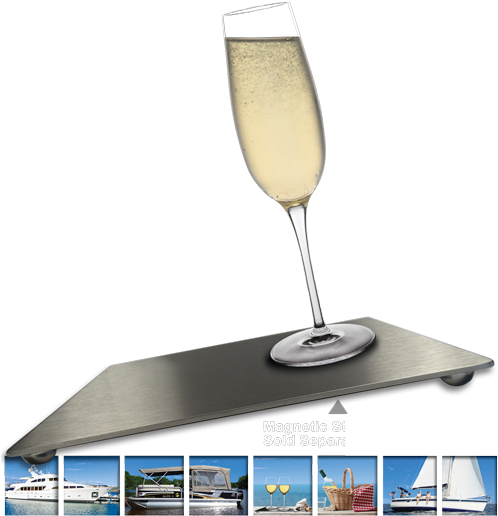 Anti-spill Wine Glasses For Boats, Sailboats, Pontoons, - Royal Stabilis Attractive Magnetic Stainless Steel (500x530), Png Download