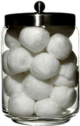 Download HD Cotton Balls In Glass Jar - Cotton Balls Container