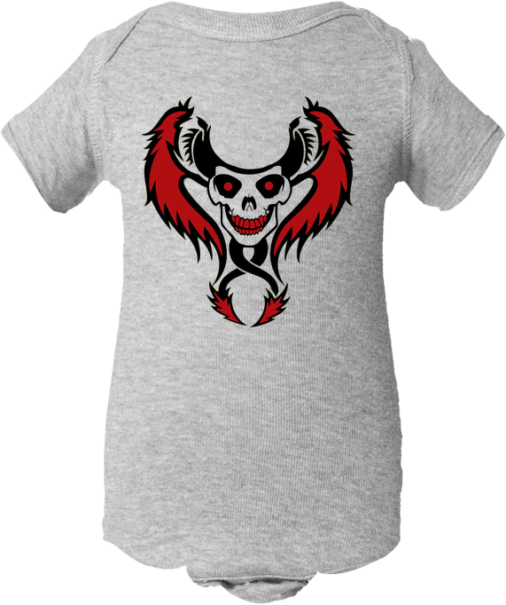Tribal Dragon Skull Head Baby Body Suit - 3drose Black Dueling Dragons, Wall Clock, 10 (700x700), Png Download