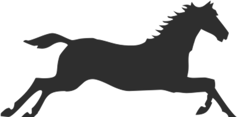Horse, Gallop, Running - Horse Silhouette (960x467), Png Download