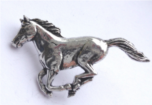 Running Horse Hand Made In Uk Pewter Lapel Pin Badge (500x500), Png Download