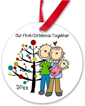 Custom Dad, Mom, Baby Girl Ornament On Cafepress - Custom Dad, Mom, Baby Girl Ornament (round) (460x460), Png Download