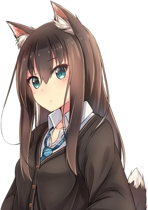 Wolf Cute Anime Girls (700x886), Png Download