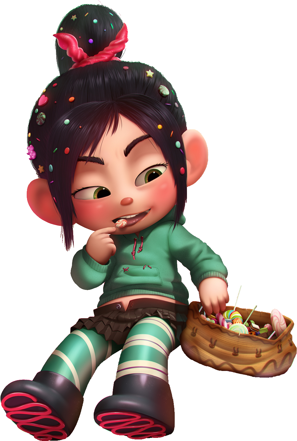 Vanellope Eating Candy - Vanellope Von Schweetz Eating Candy (970x1426), Png Download