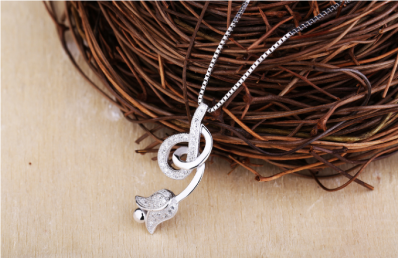 Woman Fashion Silver Hanging Rose Design Pendant N-01s - Locket (800x800), Png Download