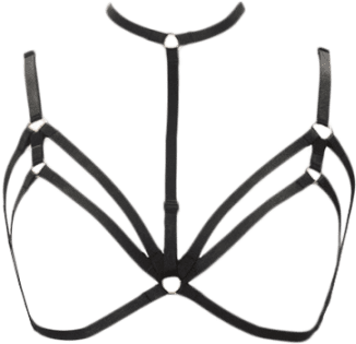 Harness Bra Bondage Layered Body Jewelry Necklace - Bondage Png (360x480), Png Download