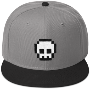 Pixel Skull Snapback Hat - Baseball Cap (400x400), Png Download