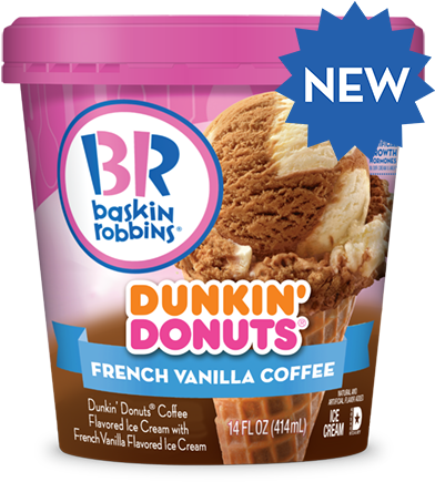 Dunkin' Donuts French Vanilla Coffee - Baskin Robbins Dunkin Donuts Ice Cream (400x443), Png Download