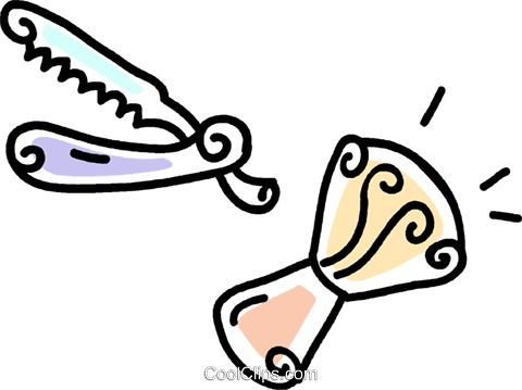 Straight Razor And Brush Royalty Free Vector Clip Art (480x359), Png Download