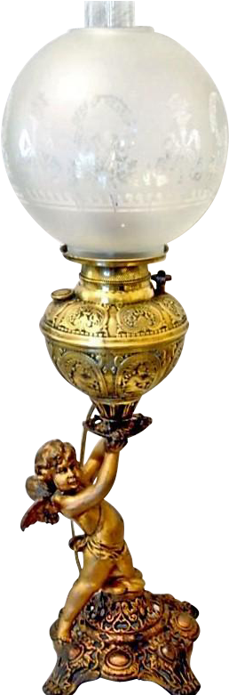 Cherub Oil Lamp (780x780), Png Download