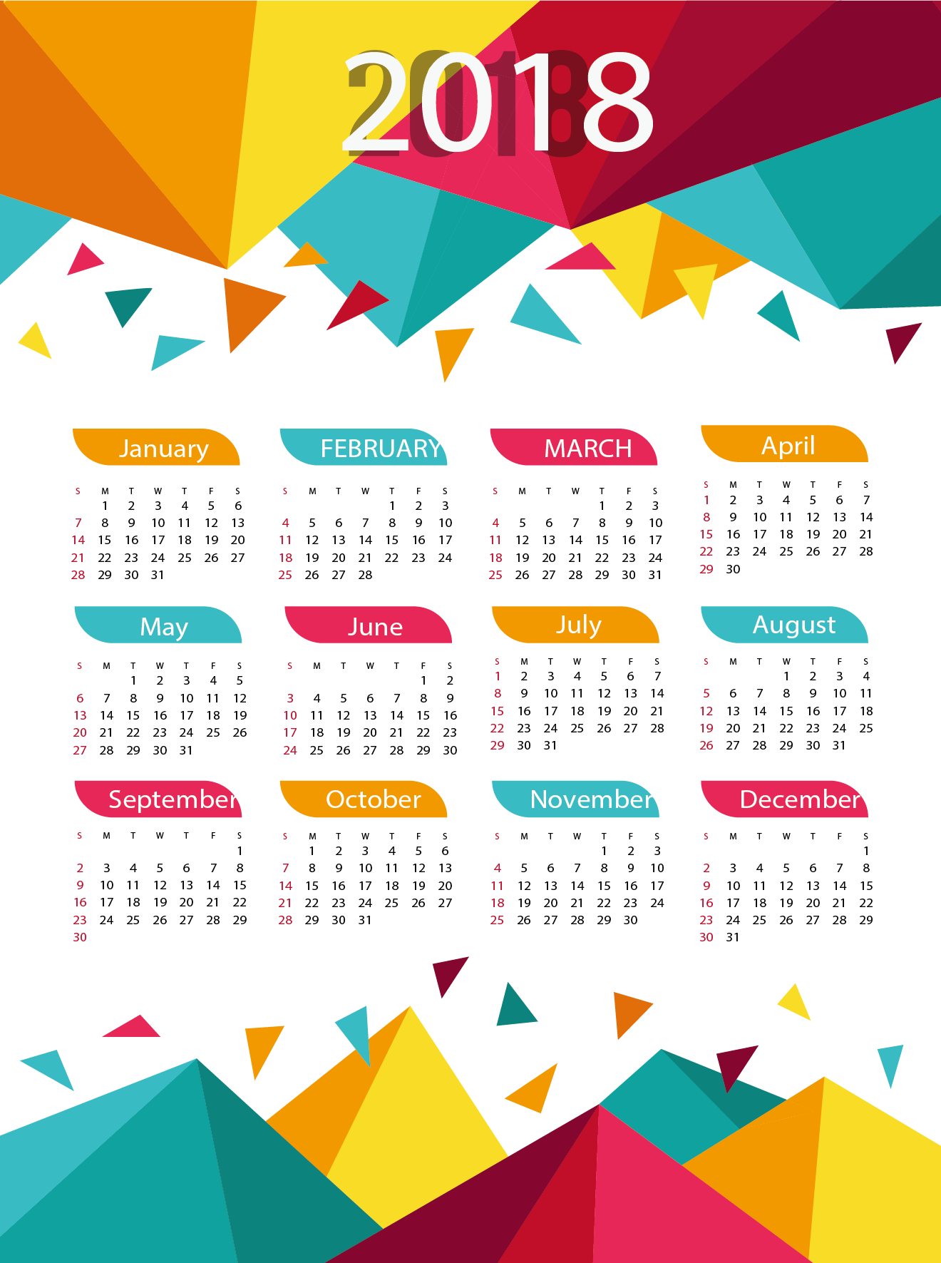 Download 2018 Calendar - Calendar 2018 Png Download - HD Transparent ...