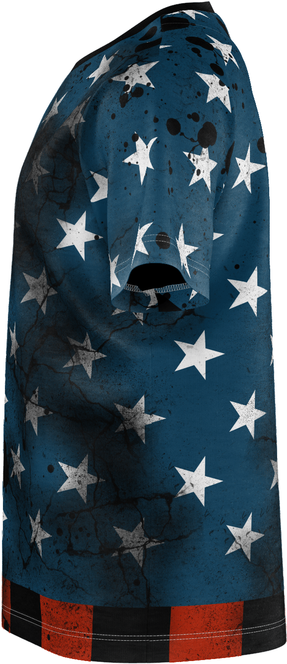Boys American Flag Grunge Pima Cotton Tee, Kids Shirt - Pencil Skirt (1600x1600), Png Download