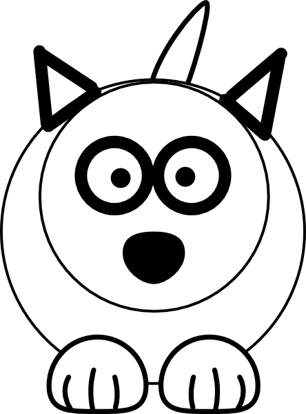 Wolf Clipart Black And White - Line Drawings Of Cat (444x600), Png Download