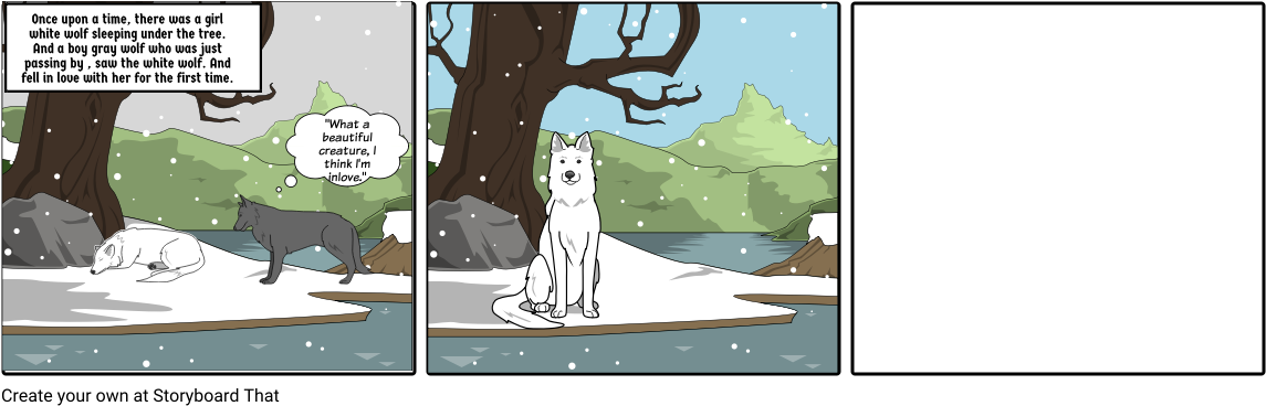 The White Wolf & The Gray Wolf - Cartoon (1164x385), Png Download