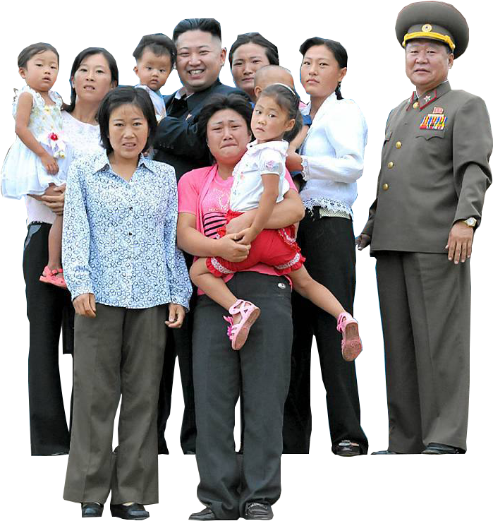 North Korean Family Meeting The Dear Leader - Korea (978x1052), Png Download