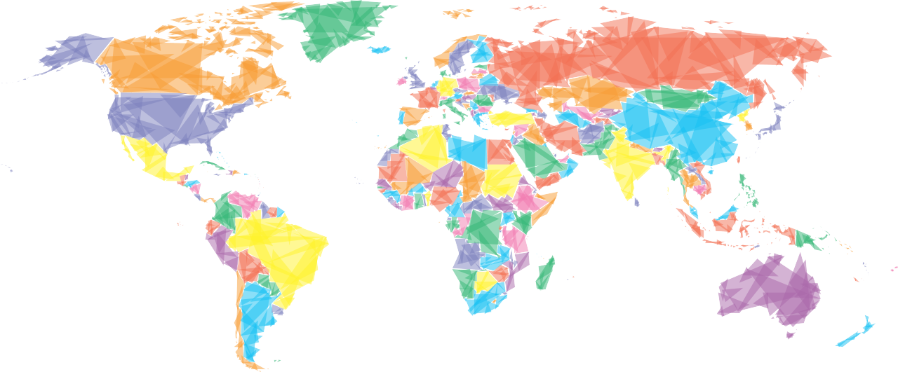 Download It's A World Map, Composed Entirely Of Overlapping - Relative ...