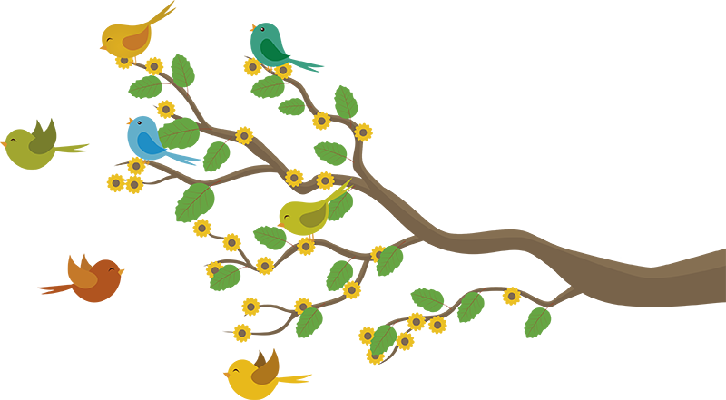 Vinilo Decorativo Pájaros En Ramas - Pájaro Posado En Un Árbol Nunca (800x441), Png Download