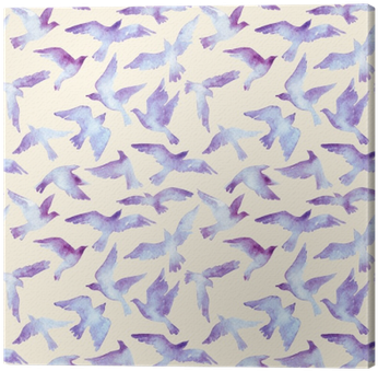 Watercolor Silhouettes Of Flying Birds - Obraz Na Szkle Akwarele Ptaki Gaa120x80-3125 (400x400), Png Download