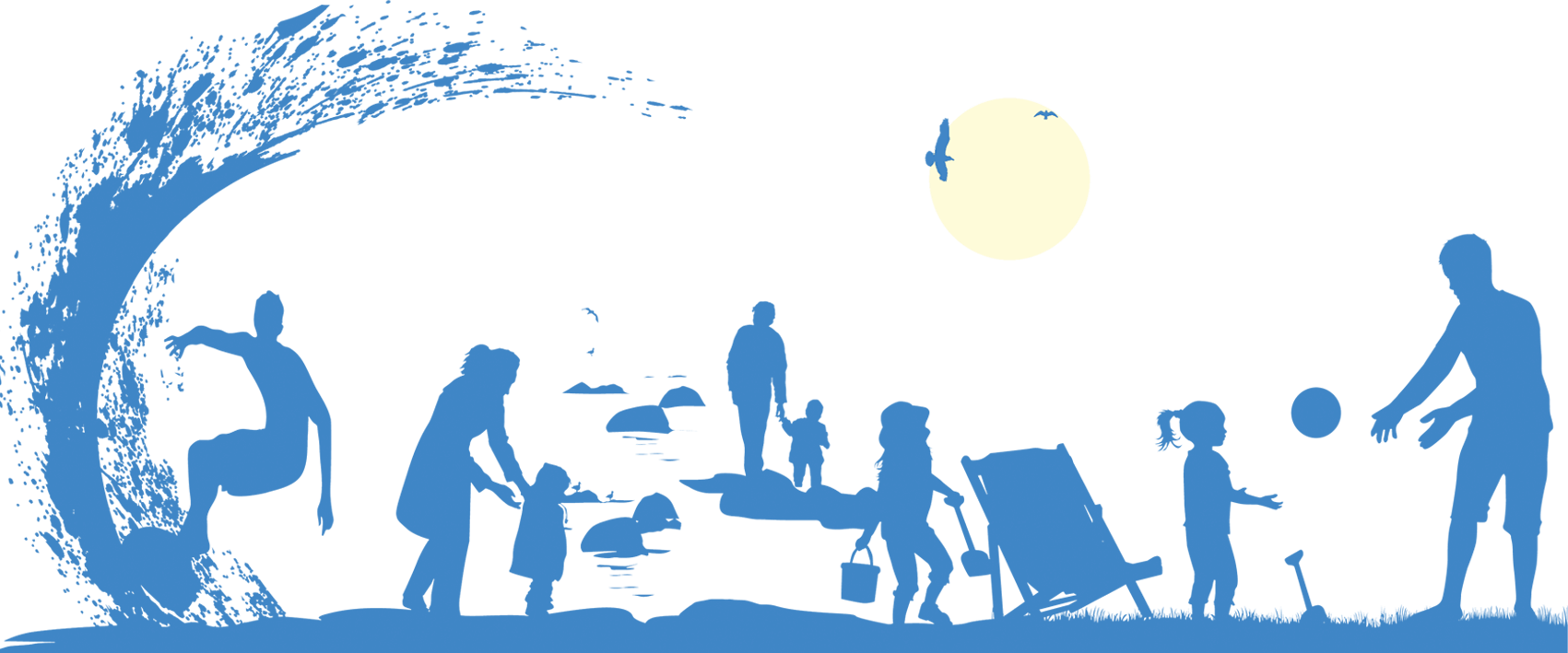Family Silhouette - Silhouette (1701x709), Png Download