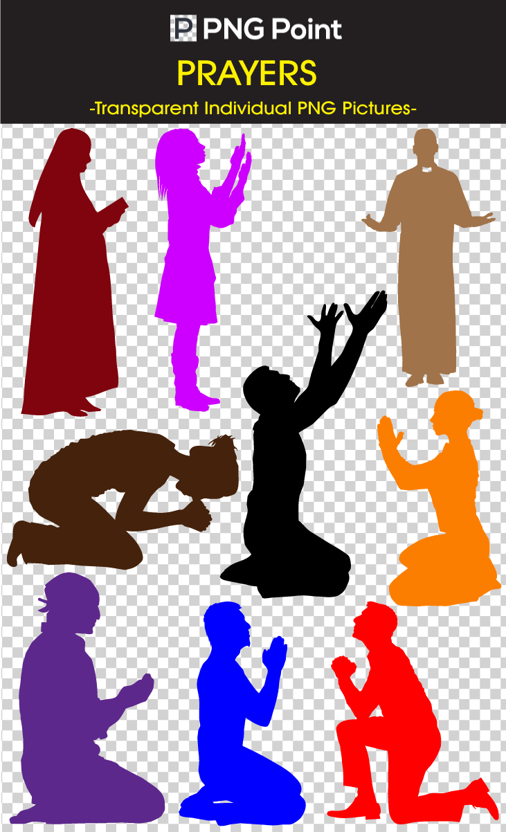Silhouette Images Icons And Clip Arts Of - Praying People No Background (731x1202), Png Download