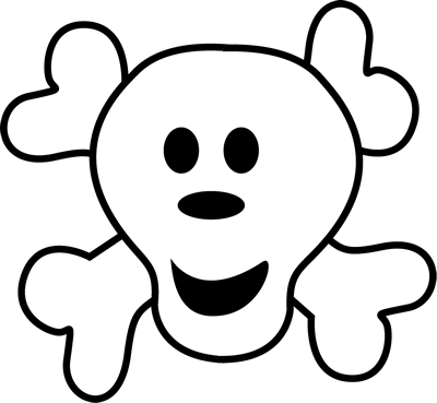 Jolly Roger Flag Clipart Childrens - Pirate Logo Clipart (400x369), Png Download