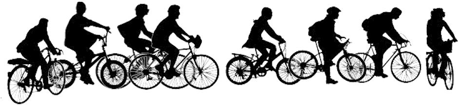 Bike Ride Png - Group Of Cyclist Png (1000x280), Png Download