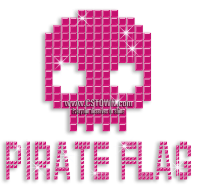 Cute Pirate Flag Skull Nailhead Iron-on Transfer - Circle (450x450), Png Download