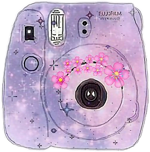 Jpg Black And White Download Galaxy Sticker By Bella - Transparent Background Polaroid Camera Tumblr Png (508x516), Png Download