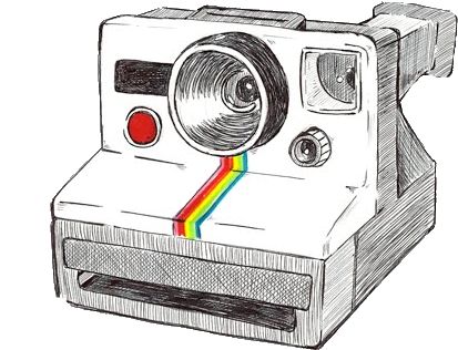 28 Collection Of Polaroid Camera Tumblr Drawing - Polaroid Land Camera Drawing (500x409), Png Download
