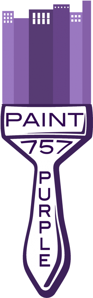 Paint 757 Purple Mural In Vibe Creative District (462x1024), Png Download