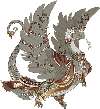 Sepiarose - Feathery Flight Rising Dragons (350x350), Png Download