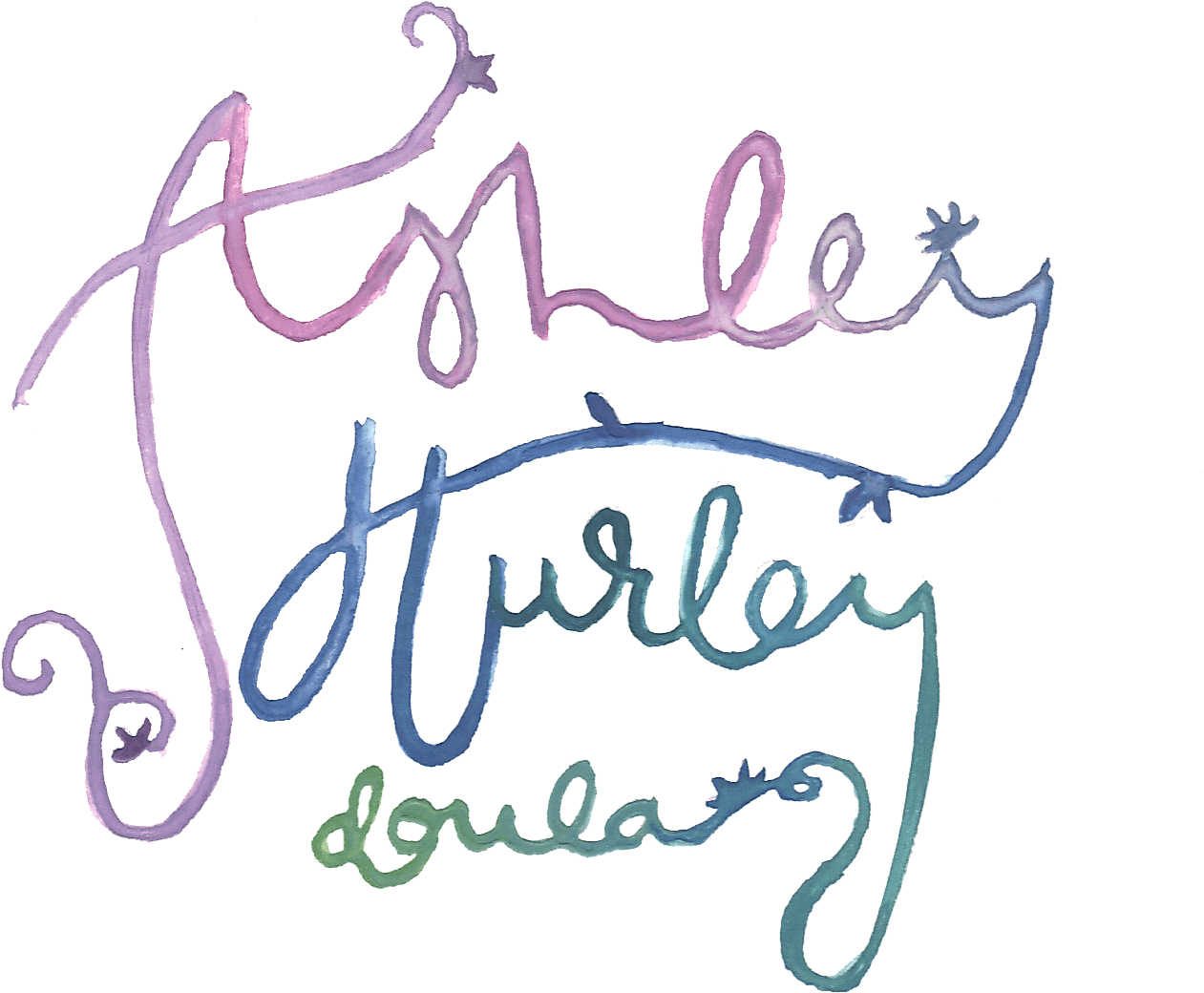 Ashley Hurley Doula Logo Pink Watercolor - Ashley Hurley Doula (1655x1481), Png Download