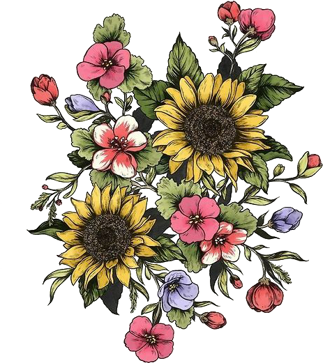 Flowers, Png, And Transparent Image - Tatuajes De Girasoles Y Flores (500x649), Png Download