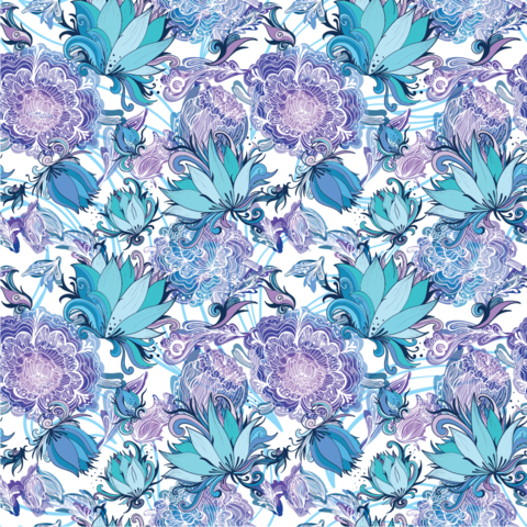 Lavender Abstract Floral Patterned Vinyl - Mindfulness Coloring Book For Adults Stress Relief (480x480), Png Download