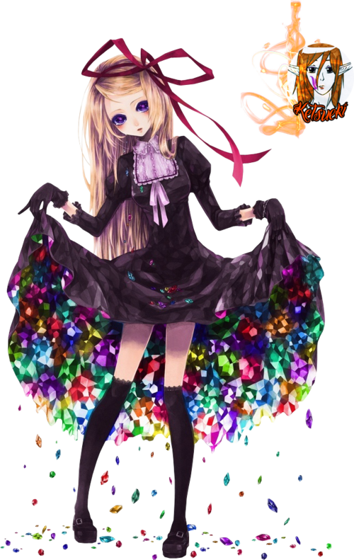 Beaux Dessins ♀ - Anime Holding Dress (500x791), Png Download
