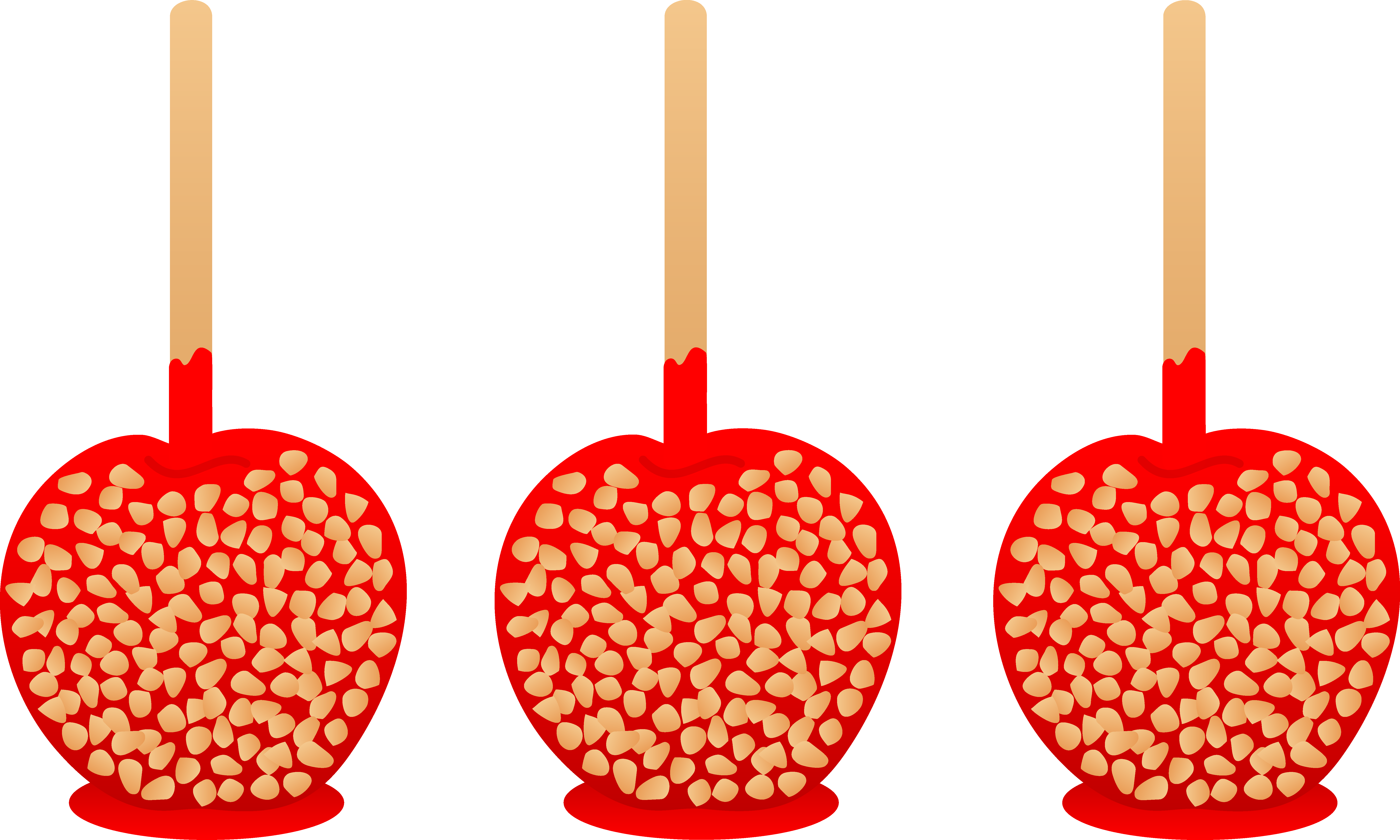 Three Halloween Candy Apples - Halloween Candy Apple Clipart Transparent (7093x4258), Png Download