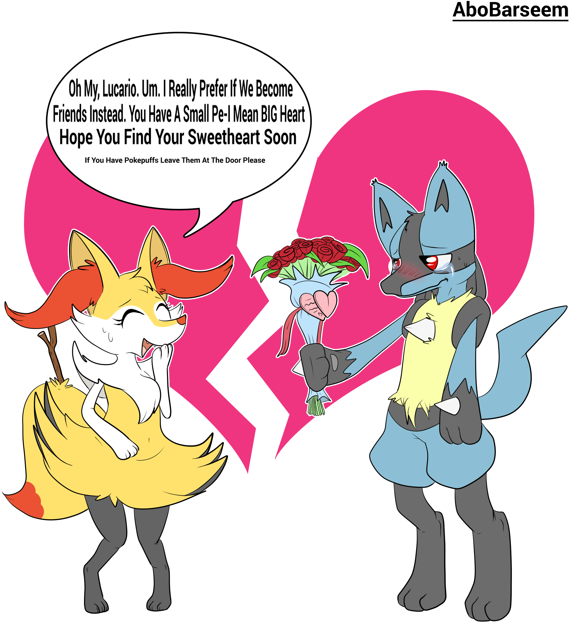 Lucario Rejected By Braixen - Furry Small Cock Humiliation (1920x2100), Png Download