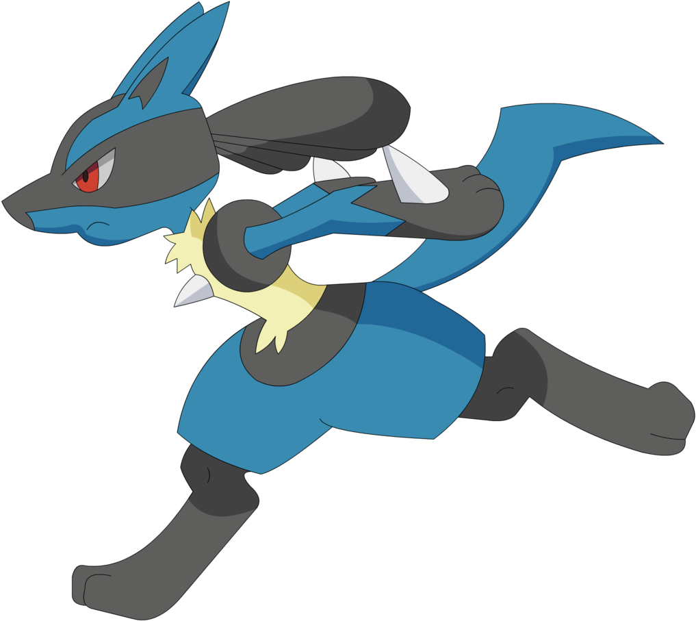 Here Comes Anubis Now A Deep, Driving Sweep Into The - Pokemon Lucario Side View (1600x1164), Png Download