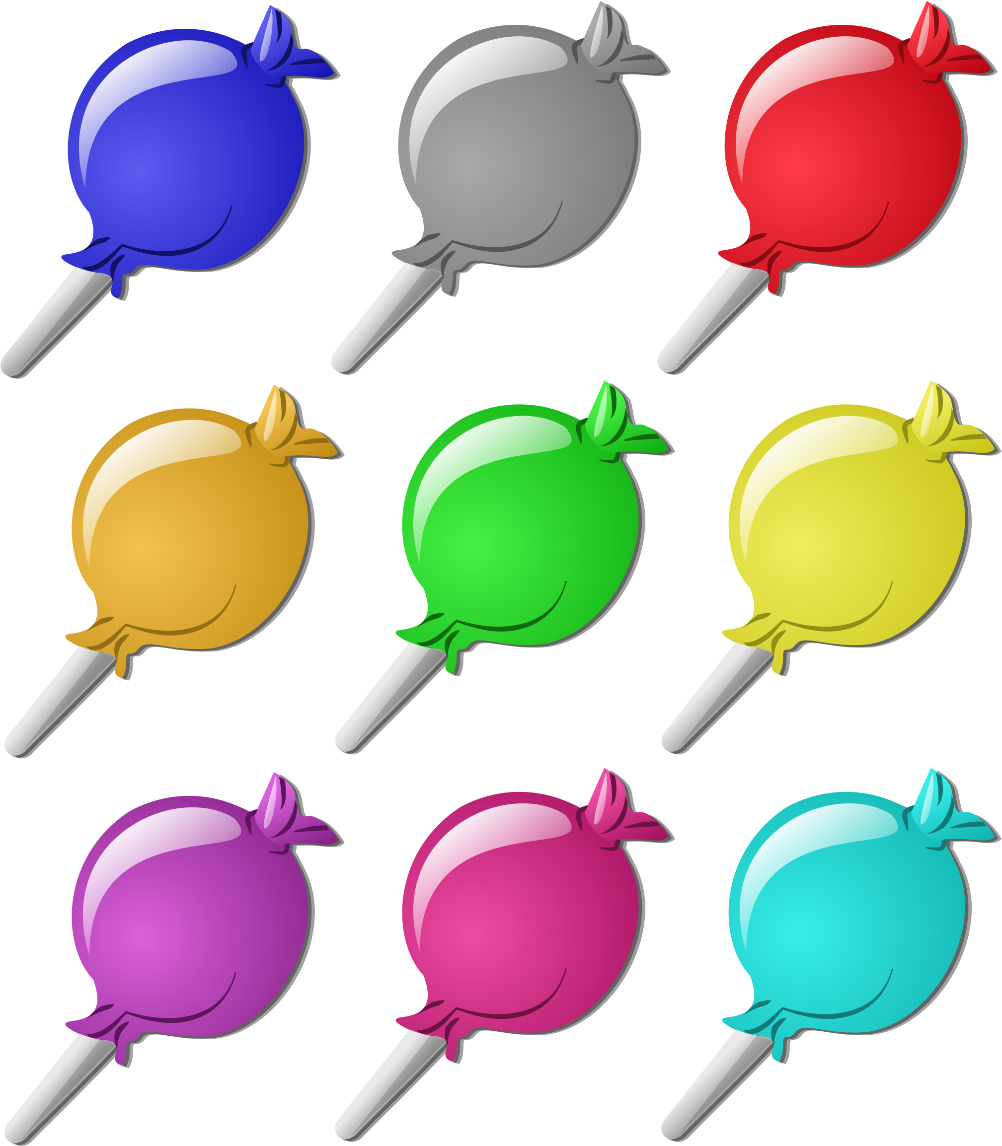 Game Marbles - Lollipop Clip Art (2400x2400), Png Download