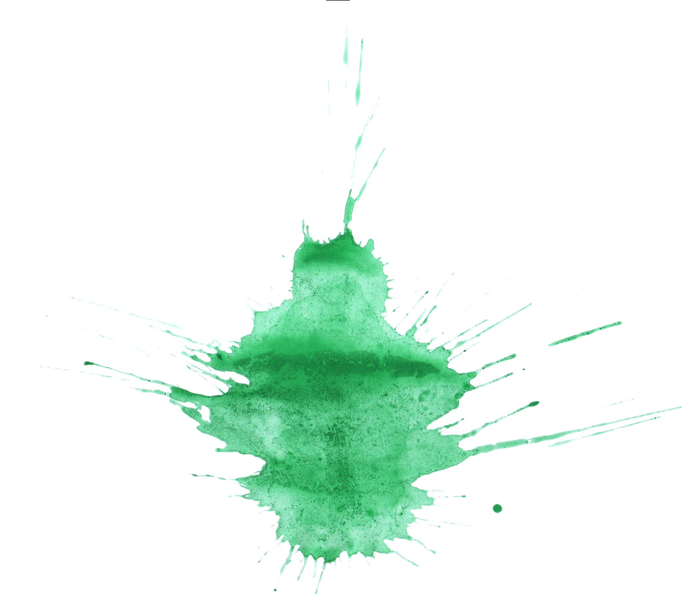 Free Download - Transparent Watercolor Green Paint Splatter (2261x1980), Png Download