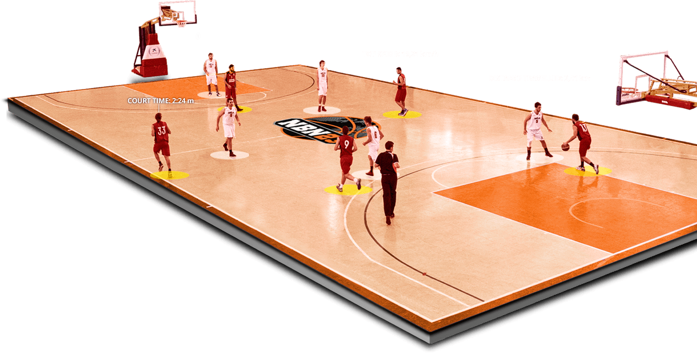 Basketball Court - Cancha De Basquetbol Con Jugadores (1429x736), Png Download