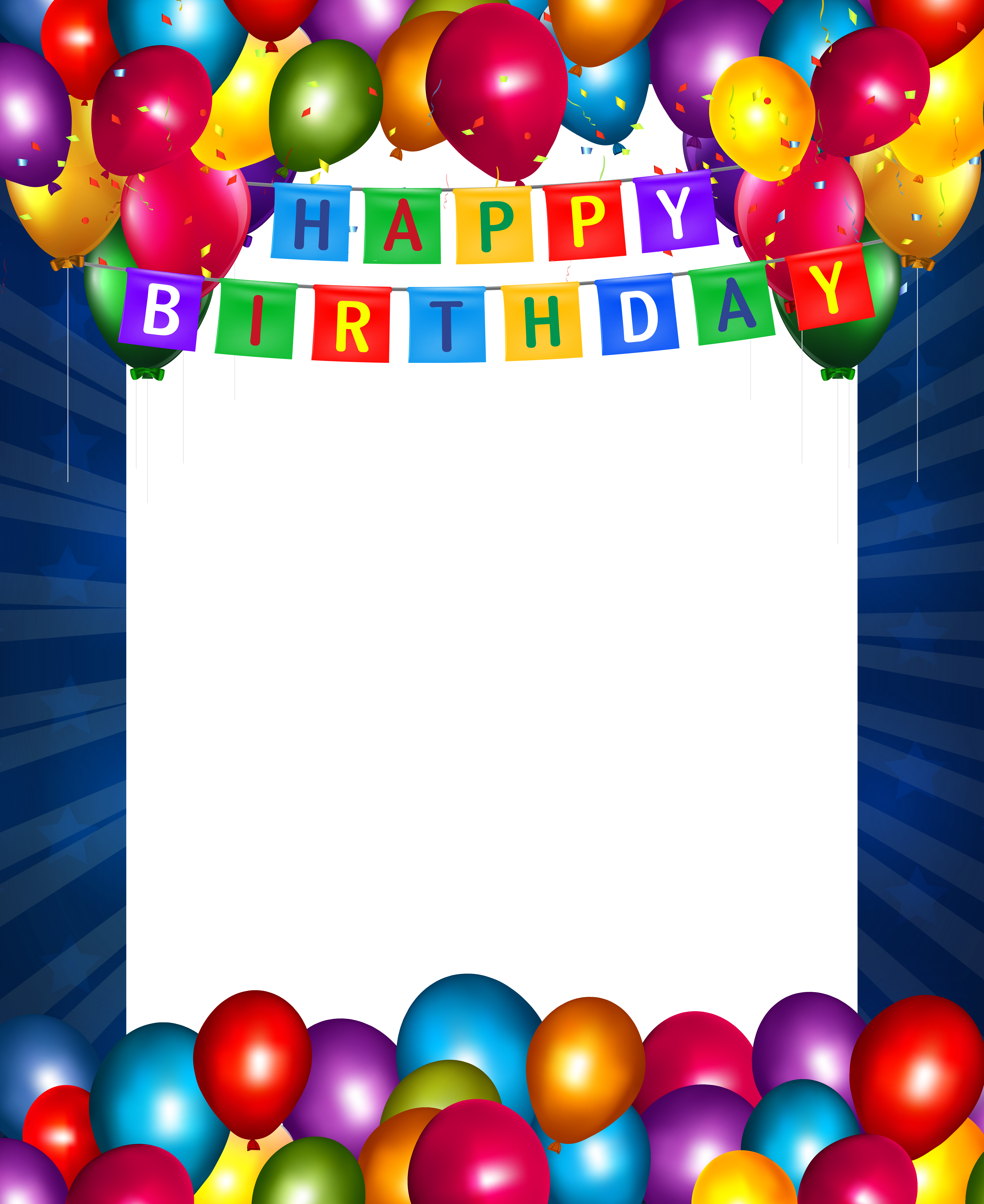 Happy Birthday Frame, Happy Birthday Blue, Birthday - Happy Birthday Frame Png (491x600), Png Download