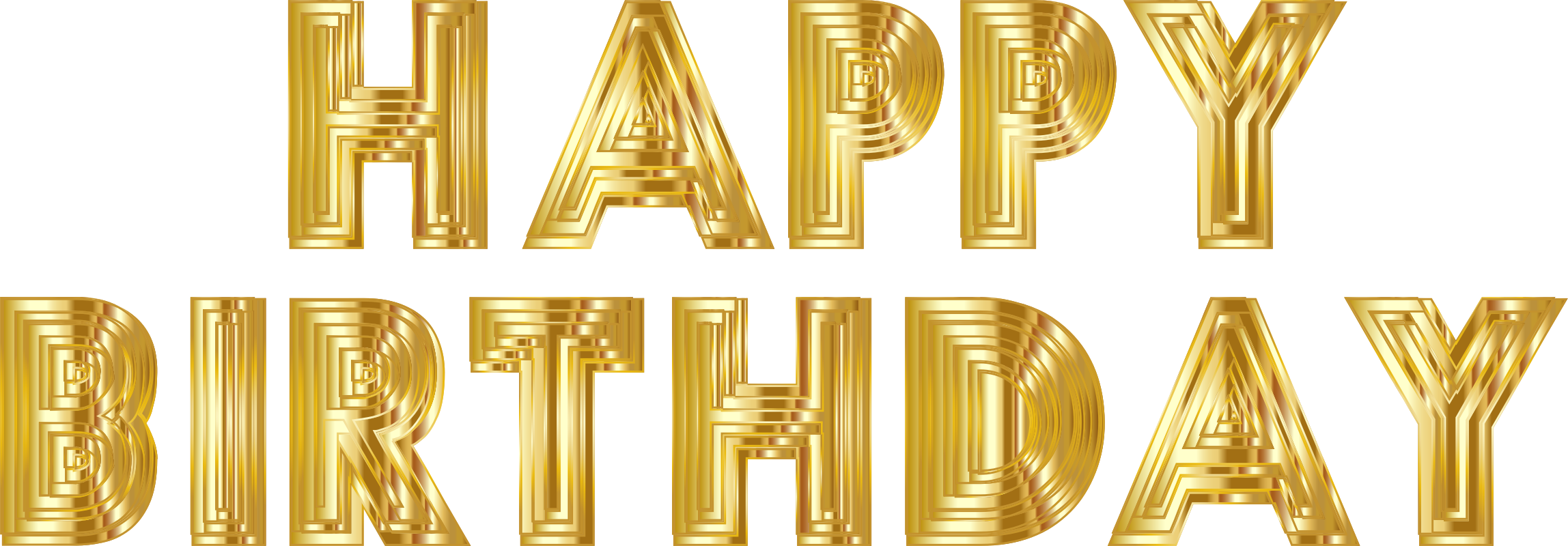 This Free Icons Png Design Of Happy Birthday Typography (2296x800), Png Download